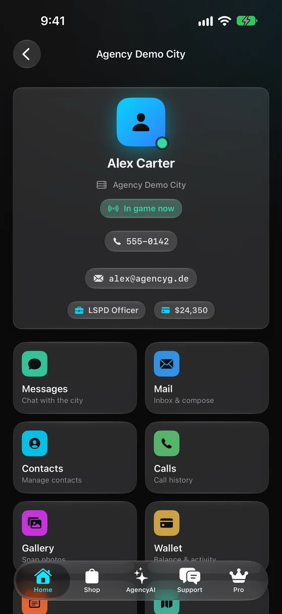 Screenshot of Agency Companion 1